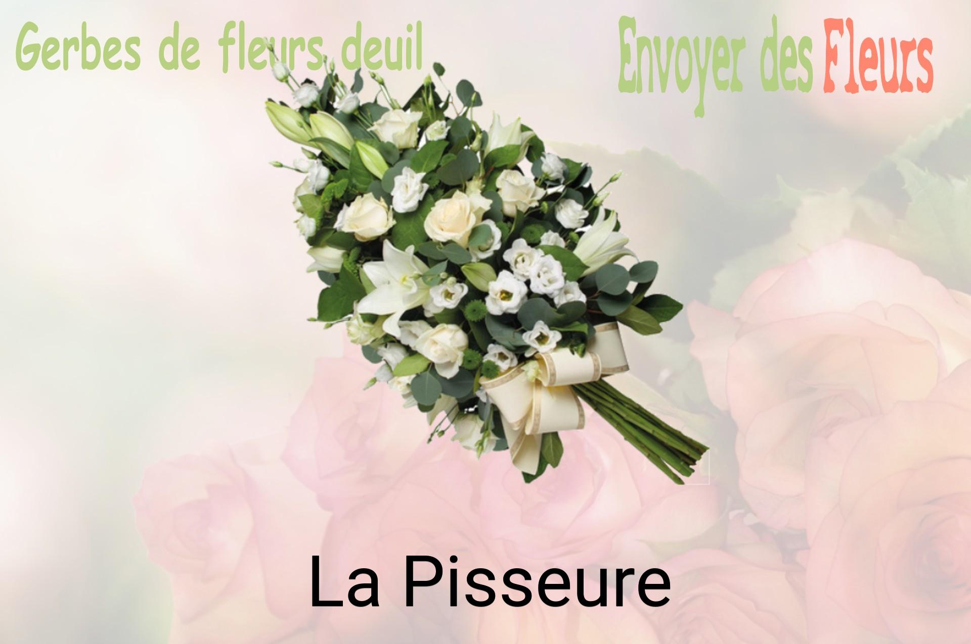 Gerbe de fleurs de deuil livrée à La Pisseure